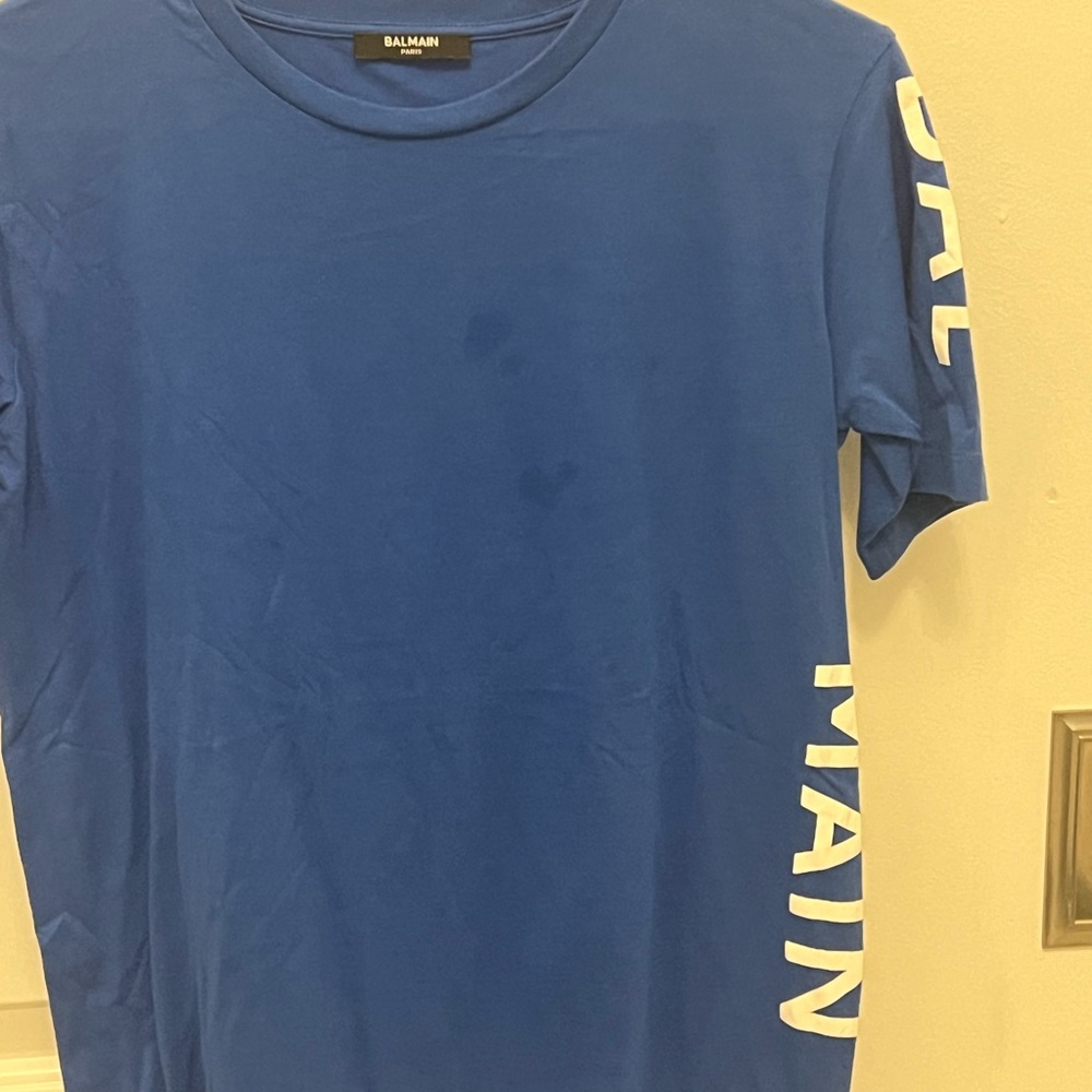 Balmain Blue Short Sleeve Tee